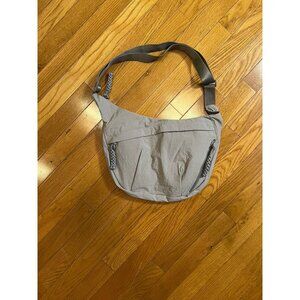 Lightweight Gray Sling Crossbody Shoulder Bag Braided Zips Travel Everyday